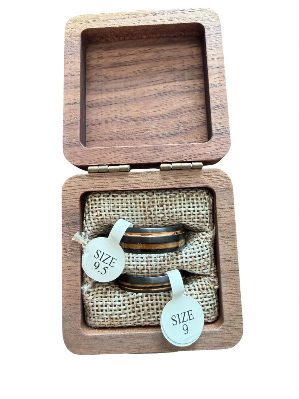 Wedding Band Set Of Two Rings Black/Copper Size 9/9.5